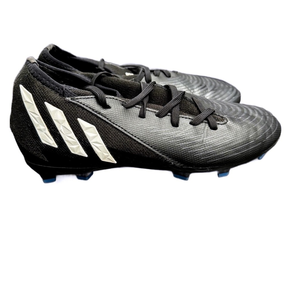 Adidas Predator Edge .4 FxG Soccer Cleats Black White Size 5 Kids Athletic Shoes